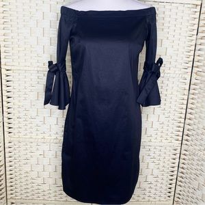 NWT Black H & M Off The Shoulder Size 6 Stretch Cotton Dress